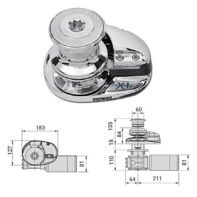 Лебедка якорная "X1" с барабаном, 500Вт, 12В, цепь 6мм | RiverMart.ru
