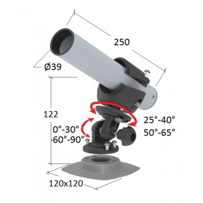 Держатель спиннинга сквозной на баллон наклонный, алюминий купить по выгодной цене 2 500 руб. в магазине RiverMart.ru