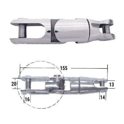 Вертлюг якорный 155х19мм | RiverMart.ru
