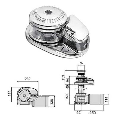 Лебедка якорная "X2" без барабана, 1000Вт, 12В, цепь 6мм | RiverMart.ru
