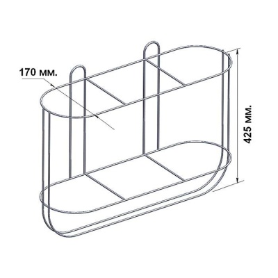 Корзина для 3-х кранцев прямая 170 мм. | RiverMart.ru
