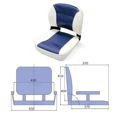 Сиденье мягкое раскладное 400х420 мм, бело-синее купить по выгодной цене 14 938 руб. в магазине RiverMart.ru