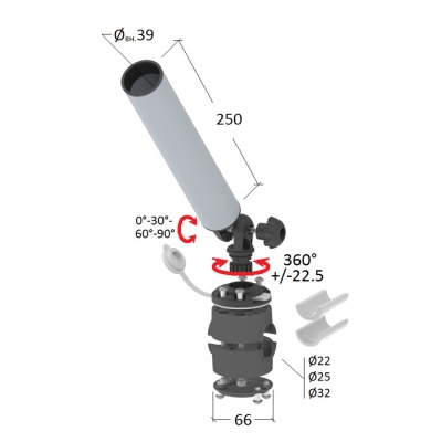 Держатель спиннинга торцевой на леер быстросъемный, алюминий купить по выгодной цене 2 100 руб. в магазине RiverMart.ru