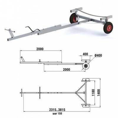 Трейлер для транспортировки НЛ и РИБ (АМГ5) | RiverMart.ru
