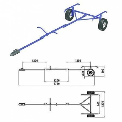 Трейлер для транспортировки НЛ длиной до 3,8 м | RiverMart.ru
