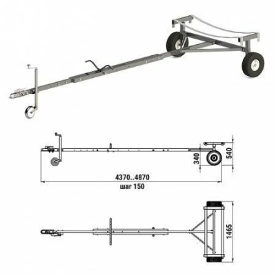 Трейлер для транспортировки НЛ и РИБ (чер.мет.) | RiverMart.ru
