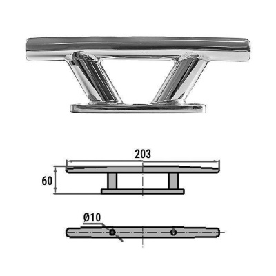 Утка швартовая сталь 205мм | RiverMart.ru
